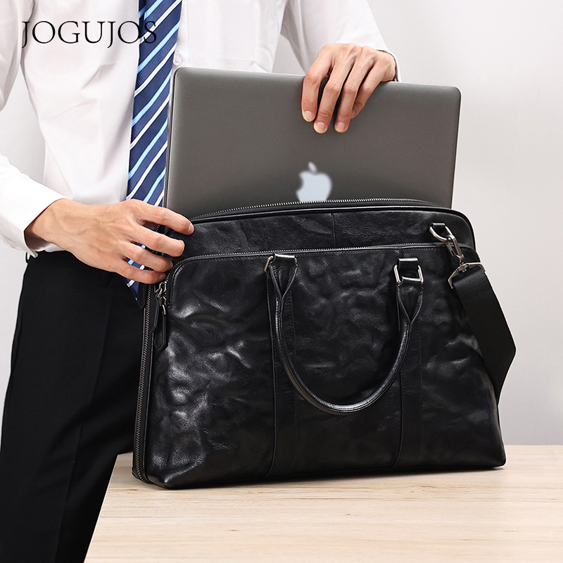 Leather Briefcase - 2025年新作 本革 メンズ ハンドバッグ 牛革 ブリーフケース