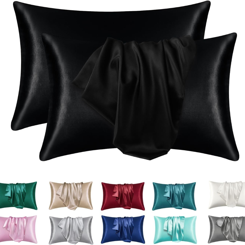 Silk Pillowcase - 1/2 個のサテンシルク枕カバー、髪と肌用、コーラル枕カバー、標準サイズの超柔らかい枕カバーセット、ホームイージーケア