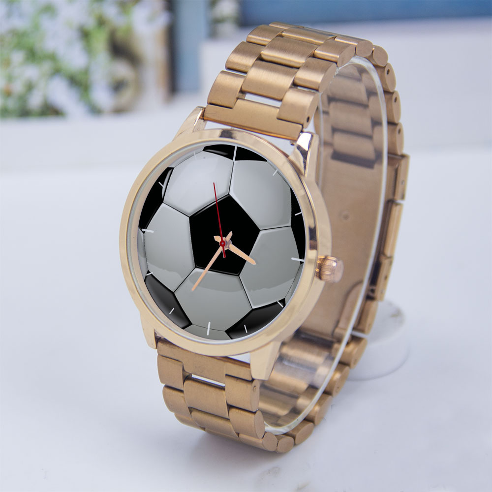 Gold Plated Jewelry - サッカー フットボール デザイン ファン シルバー メンズ腕時計