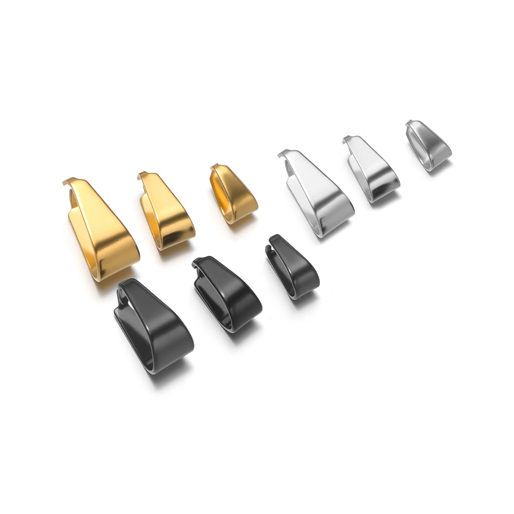Gold Plated Jewelry - 50 個ステンレス鋼ブラック/ゴールドカラーピンチクリップクラスプペンダントバックルコネクタ DIY ジュエリー作成ネックレスイヤリング材料