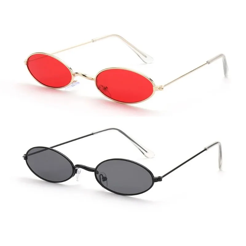 Sunglasses Uv400 - 新作レトロ調の小さめオーバル型サングラス。ヴィンテージ風のデザインで、男女問わず着用可能。90年代のストリートスタイルに合うサングラス。