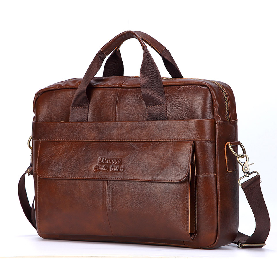 Leather Briefcase - メンズ本革のハンドバッグカジュアル革のラップトップバッグ男性ビジネス旅行メッセンジャーバッグ男性のクロスボディショルダーバッグ