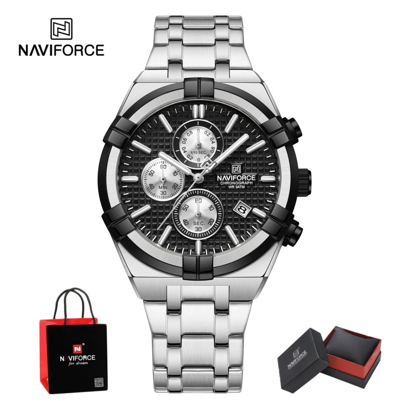Luxury Watch Men - NAVIFORCE メンズ クォーツ クロノグラフ 腕時計 防水