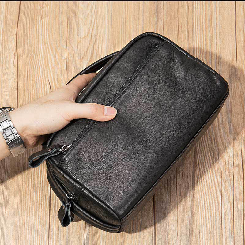 Leather Wallet Men - Luufan-男性と女性のための本革のハンドバッグ,ソフトウォレット,大容量,電話ポケット,ビジネスポーチ