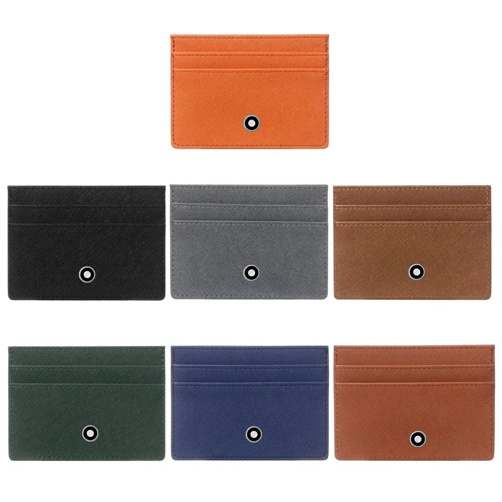 Leather Wallet Men - ミニマリスト女性男性革スリム財布小銭入れビジネス Sle ID カードホルダー両面カード収納財布高品質