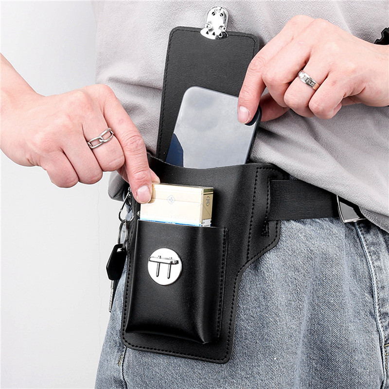 Leather Wallet Men - メンズベルト携帯電話ループホルスターケースウエストバッグ男性用PUレザー財布電話ウォレットヴィンテージベルト携帯電話保護シース