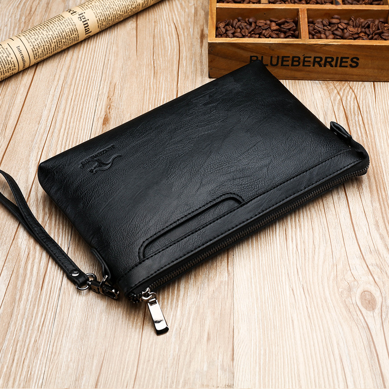 Leather Wallet Men - ビジネスクラッチバッグ高品質 PU 封筒バッグファッションブランドデザインハンドバッグカジュアル旅行メンズ財布携帯電話ポケット