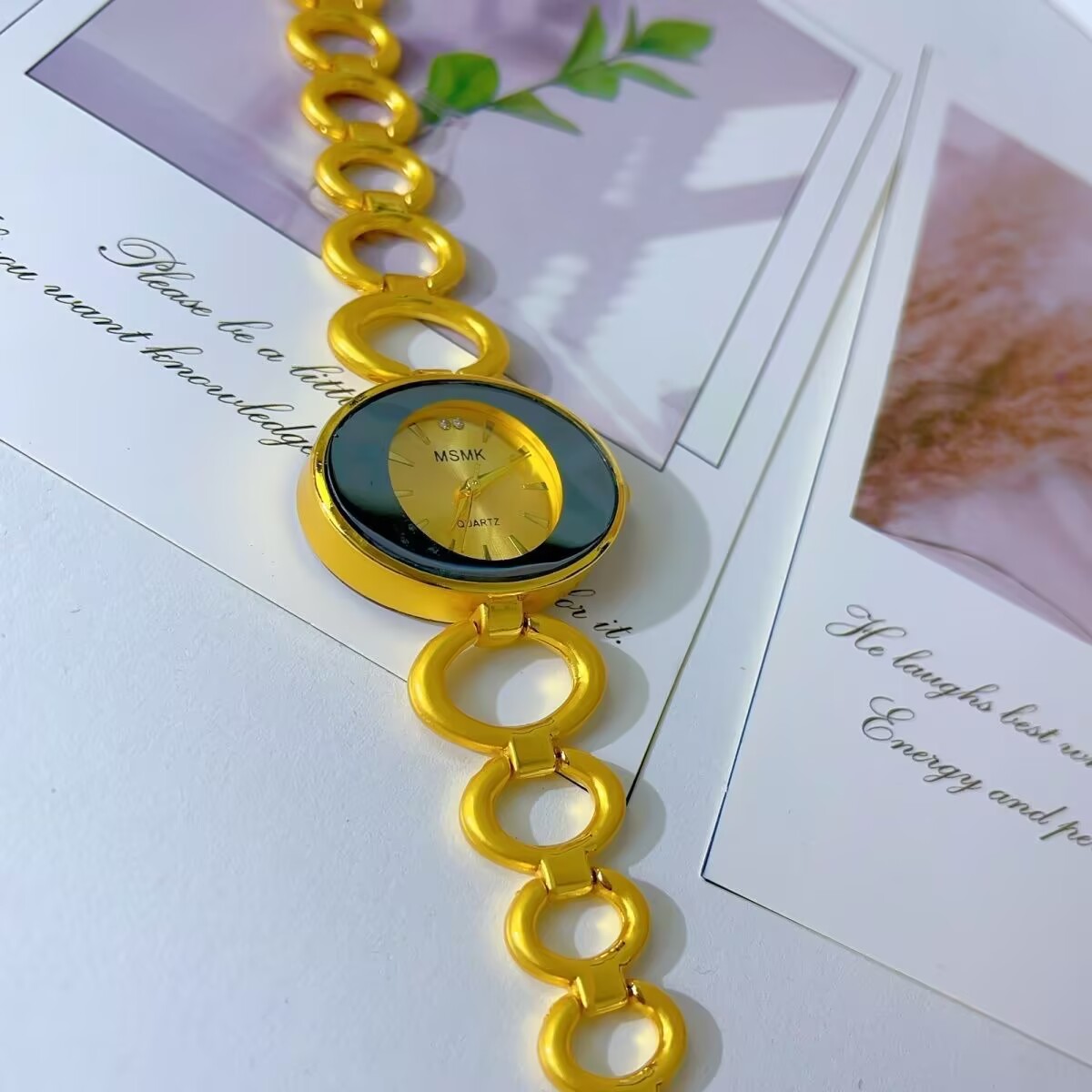 Gold Plated Jewelry - 新しいアメリカン 24K ゴールドメッキ腕時計ウェディングパーティージュエリーギフト恋人のための YY10746
