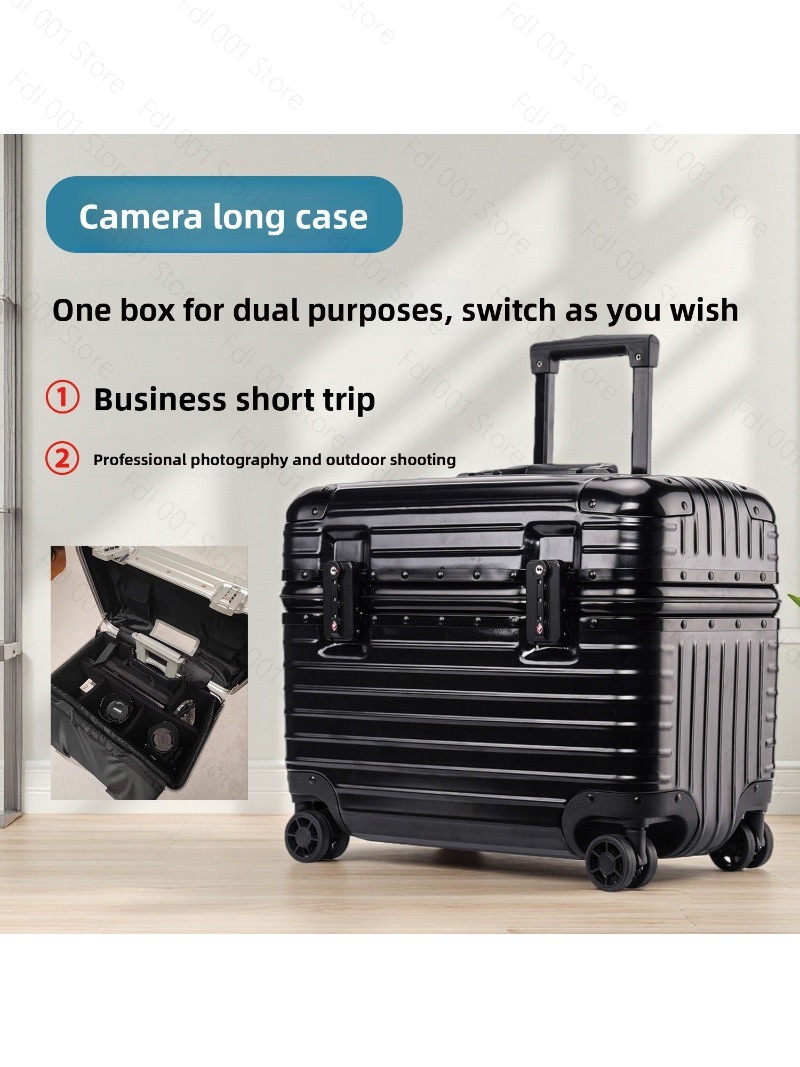 上部フリップカバーアルミフレーム写真撮影用トロリーケース女性 - Travel Luggage Set のレビューと価格