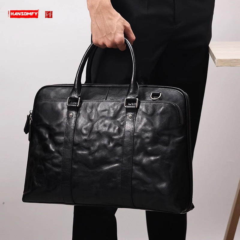 2025年新作 本革 メンズ ハンドバッグ 牛革 ブリーフケ - Leather Briefcase のレビューと価格