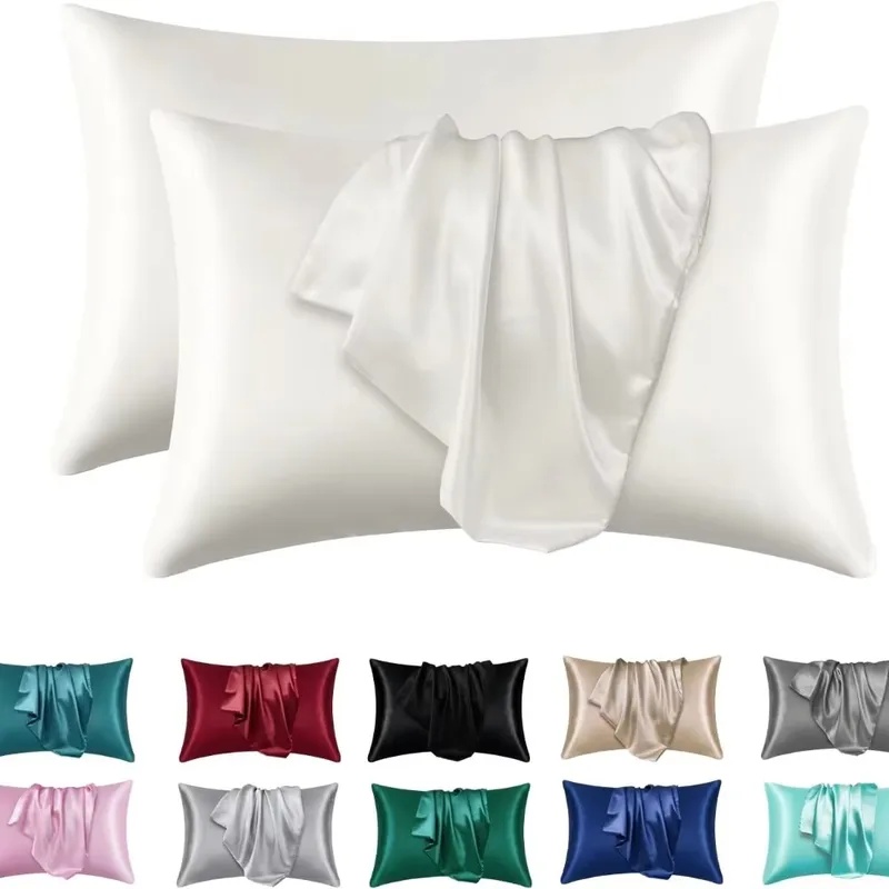 1/2枚入り サテンシルク枕カバー 髪と肌に優しい コーラル - Silk Pillowcase のレビューと価格