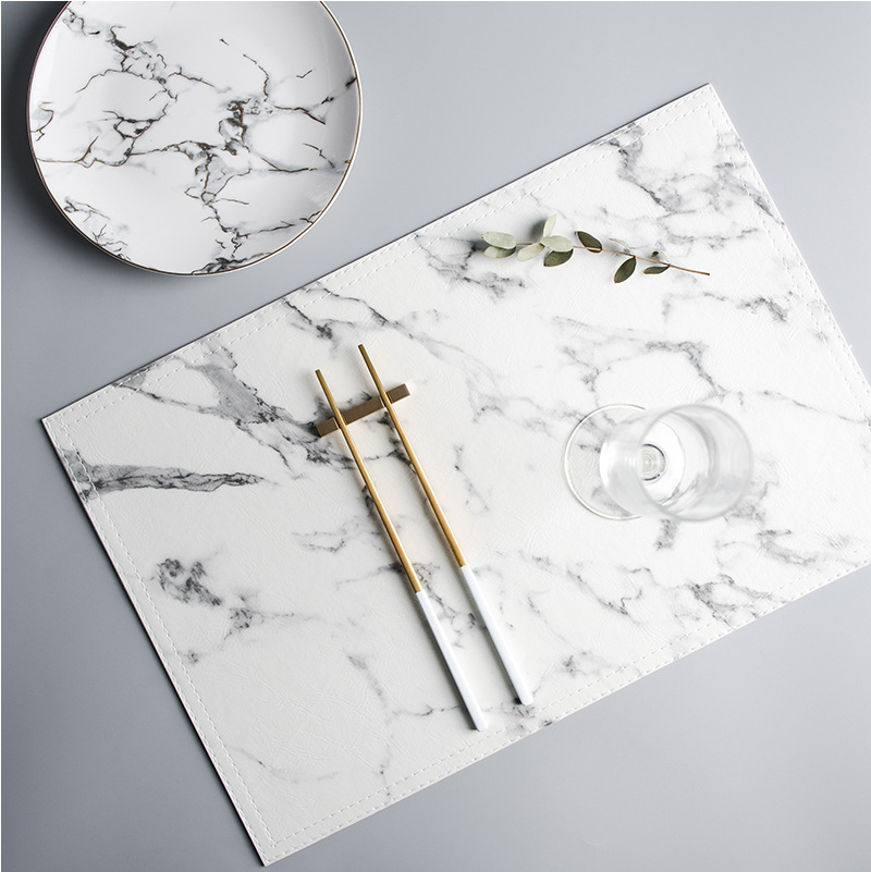 高級感のあるPU素材の断熱テーブルマット、滑り止め加工、大理 - Marble Coaster Set のレビューと価格