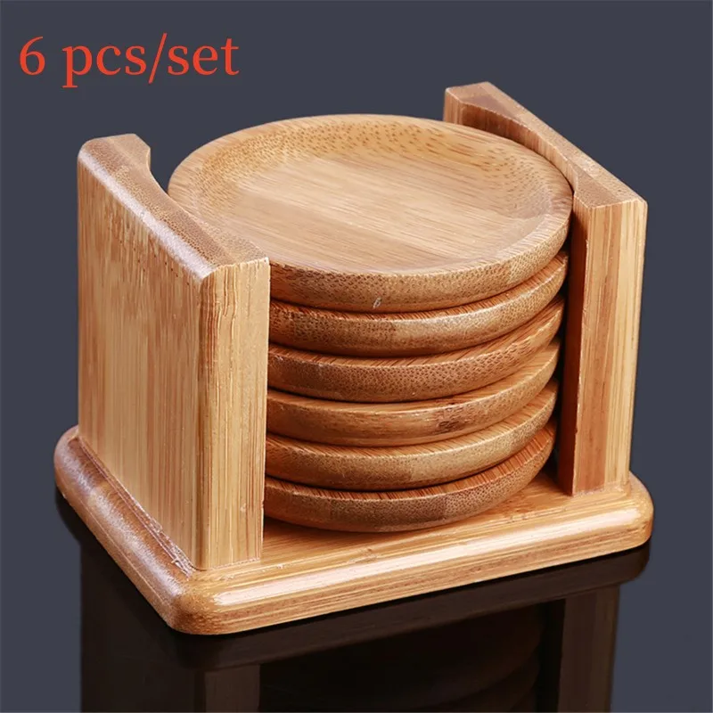 丸い形の竹コースター,ガラスのカップレスト,ティーカップ,コ - Marble Coaster Set のレビューと価格