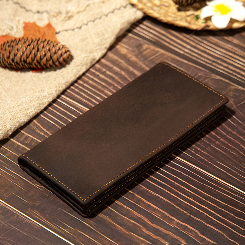 メンズ本革長財布名刺入れ第一層牛革ヴィンテージポータブル男性 - Leather Wallet Men のレビューと価格