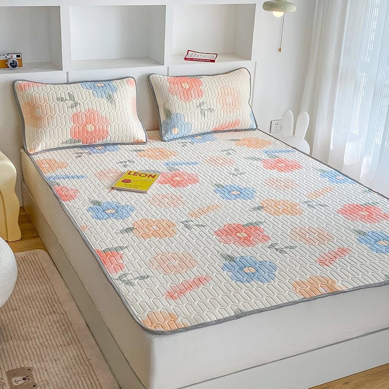 天然ラテックス製サマーマット、アイスシルク通気性冷却パッドと - Silk Pillowcase のレビューと価格