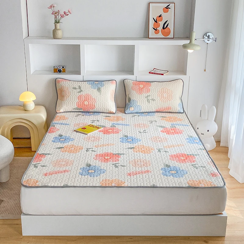 天然ラテックス製サマーマット、アイスシルク通気性冷却パッドと - Silk Pillowcase のレビューと価格