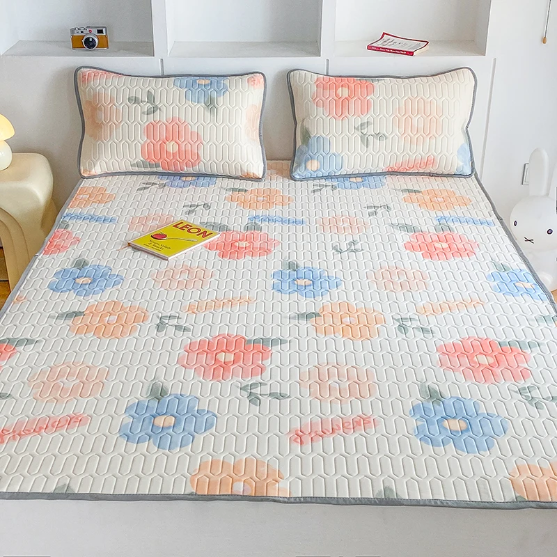 天然ラテックス製サマーマット、アイスシルク通気性冷却パッドと - Silk Pillowcase のレビューと価格