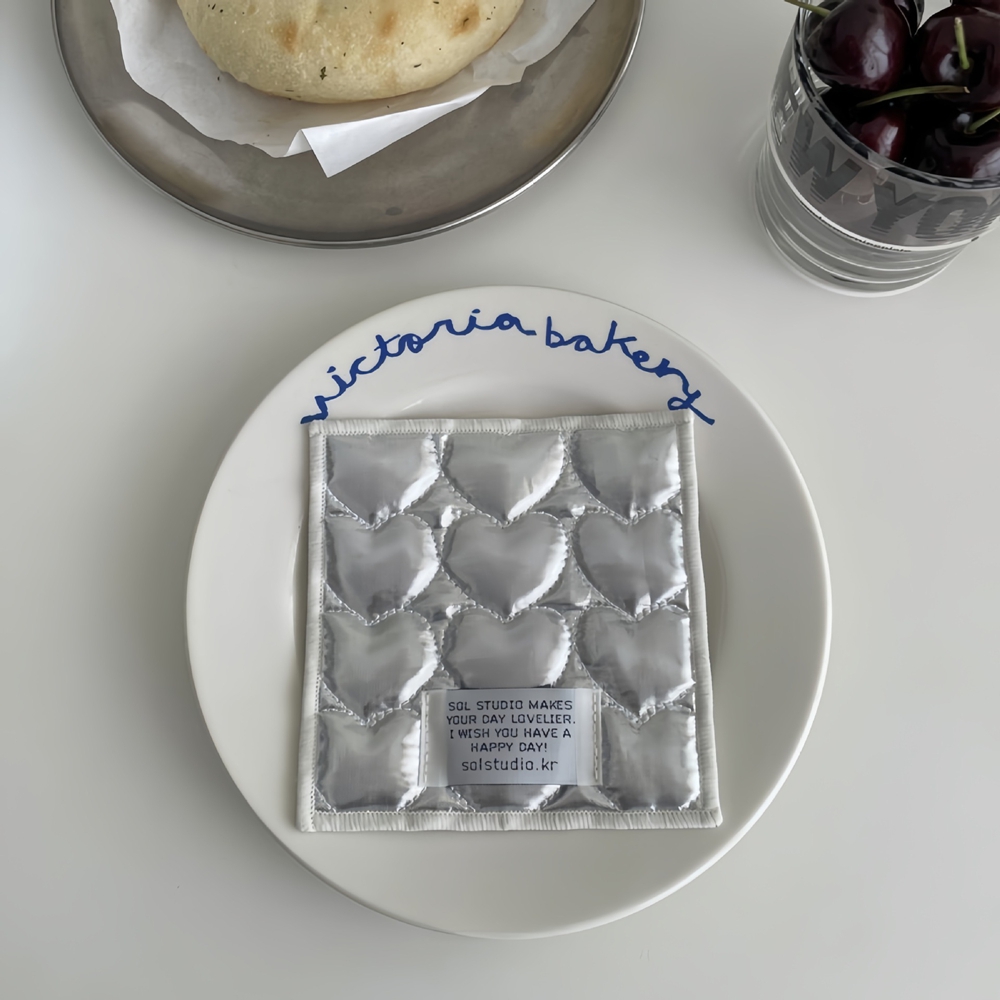 韓国風キルティングメタル風クリップ付きコットンコースター、正 - Marble Coaster Set のレビューと価格