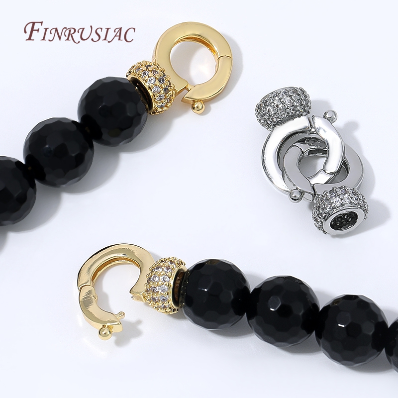 18K金メッキ真鍮製ジュエリークラスプコネクター、パヴェCZ - Gold Plated Jewelry のレビューと価格