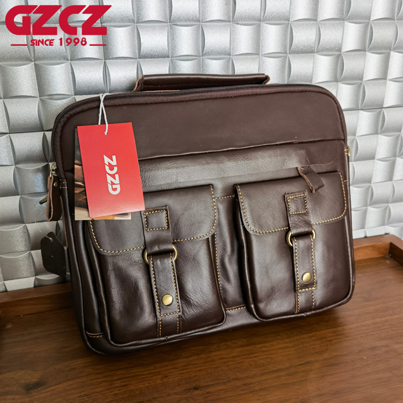 GZCZ メンズハンドバッグレジャービジネスコンピュータバッ - Leather Briefcase のレビューと価格