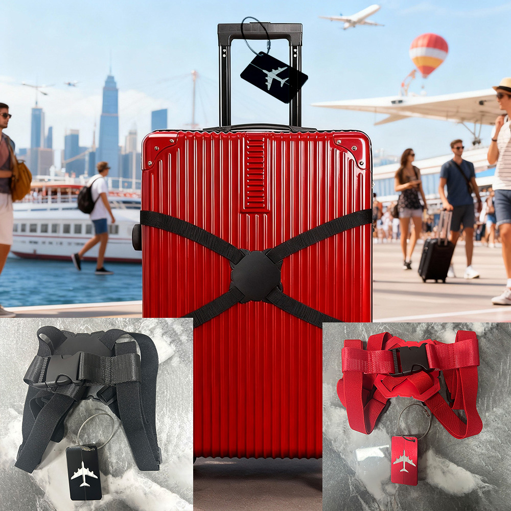 2個/セットの屋外旅行用荷物タグと荷物ストラップの組み合わせ - Travel Luggage Set のレビューと価格