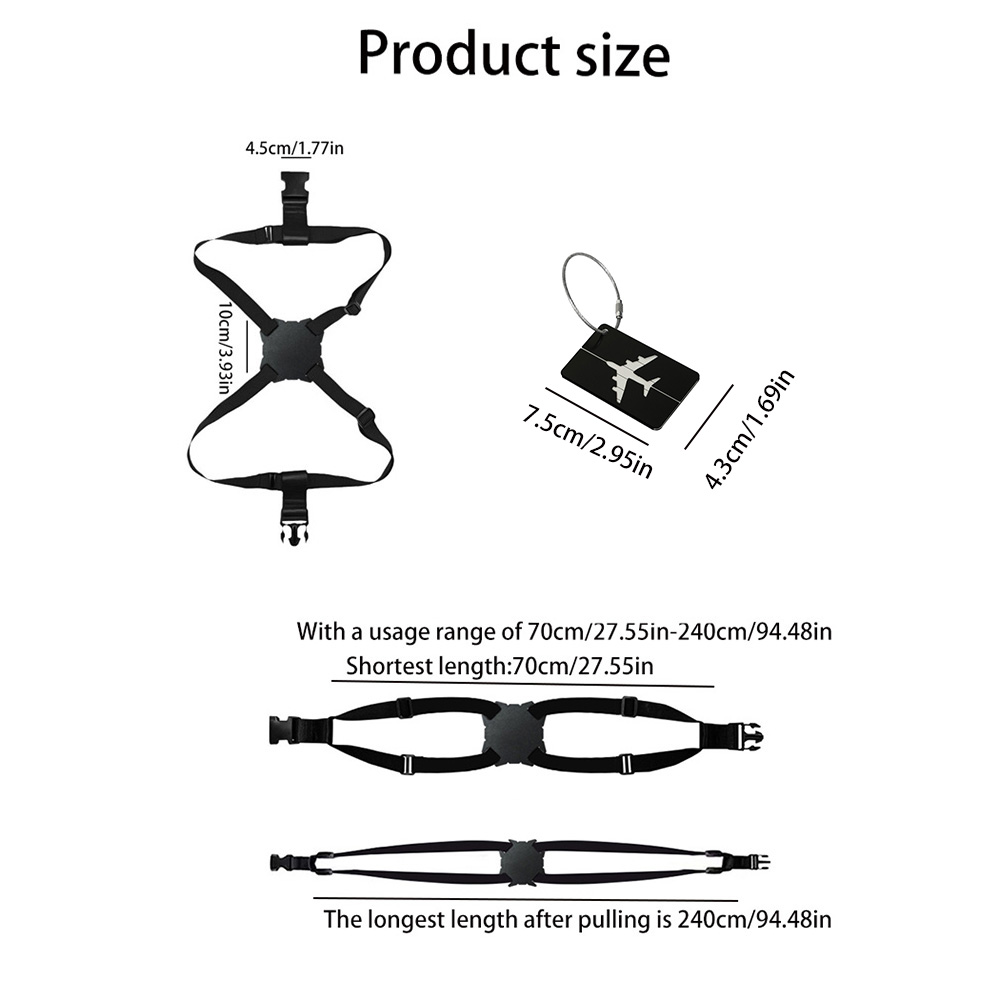 2個/セットの屋外旅行用荷物タグと荷物ストラップの組み合わせ - Travel Luggage Set のレビューと価格