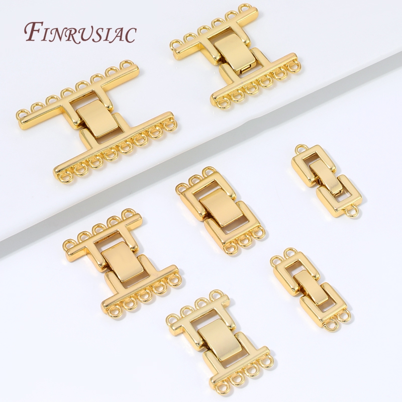 18K金メッキマルチストランドクラスプコネクター長方形レイヤ - Gold Plated Jewelry のレビューと価格