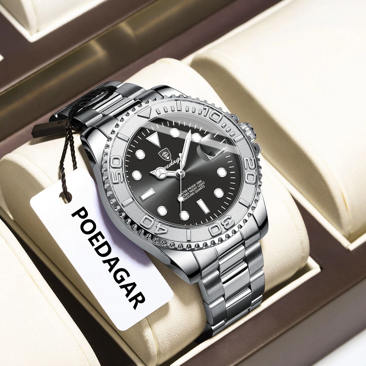 POEDAGAR トレンディなスポーツマンウォッチ発光防水ス - Luxury Watch Men のレビューと価格