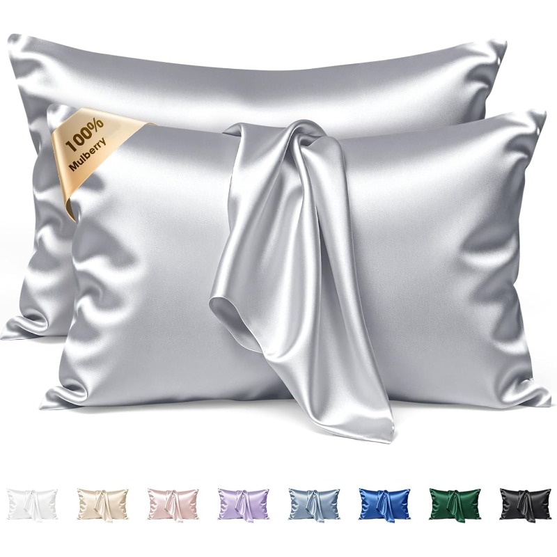 マルベリーシルク枕カバー2枚セット クールなシルク枕カバー  - Silk Pillowcase のレビューと価格