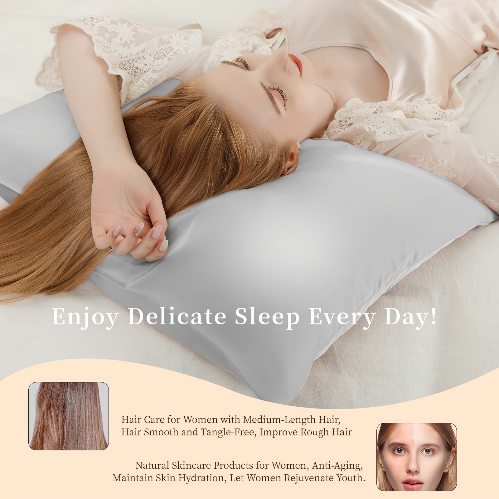 マルベリーシルク枕カバー2枚セット クールなシルク枕カバー  - Silk Pillowcase のレビューと価格