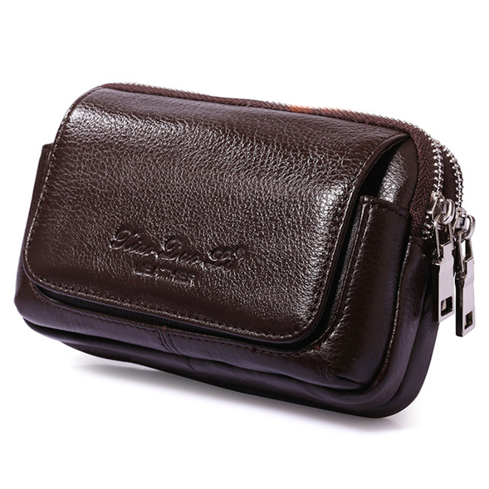 男性本革ウエストファニーパックベルトバッグ財布タバコ ID  - Leather Wallet Men のレビューと価格