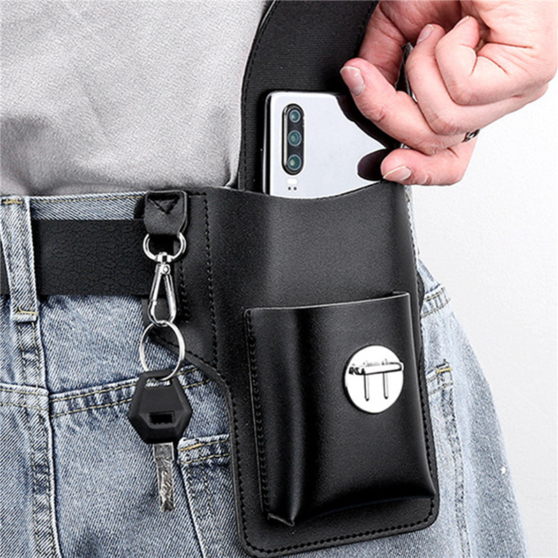 男性用携帯電話ベルトバッグ、携帯電話ループホルスター、携帯電 - Leather Wallet Men のレビューと価格