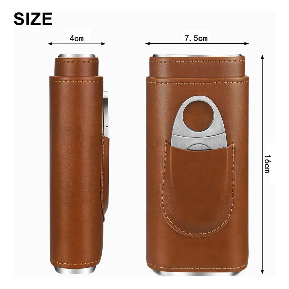 携帯用葉巻ヒュミドールキット、プレミアムレザー葉巻ケース（杉 - Premium Cigar Case のレビューと価格