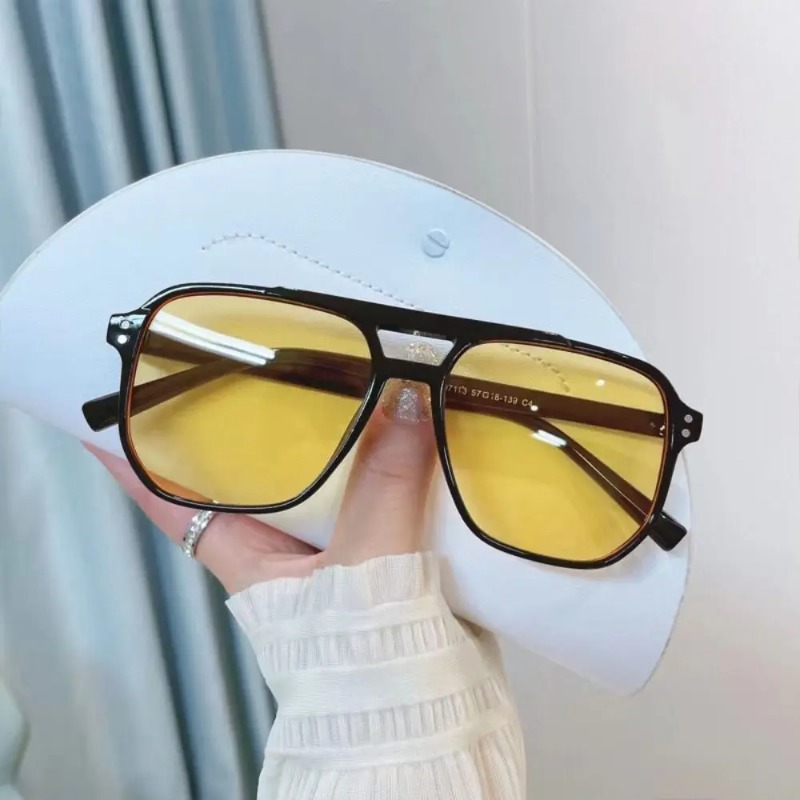 スクエアフレームサングラス、UVカット、旅行用アクセサリー、 - Sunglasses Uv400 のレビューと価格