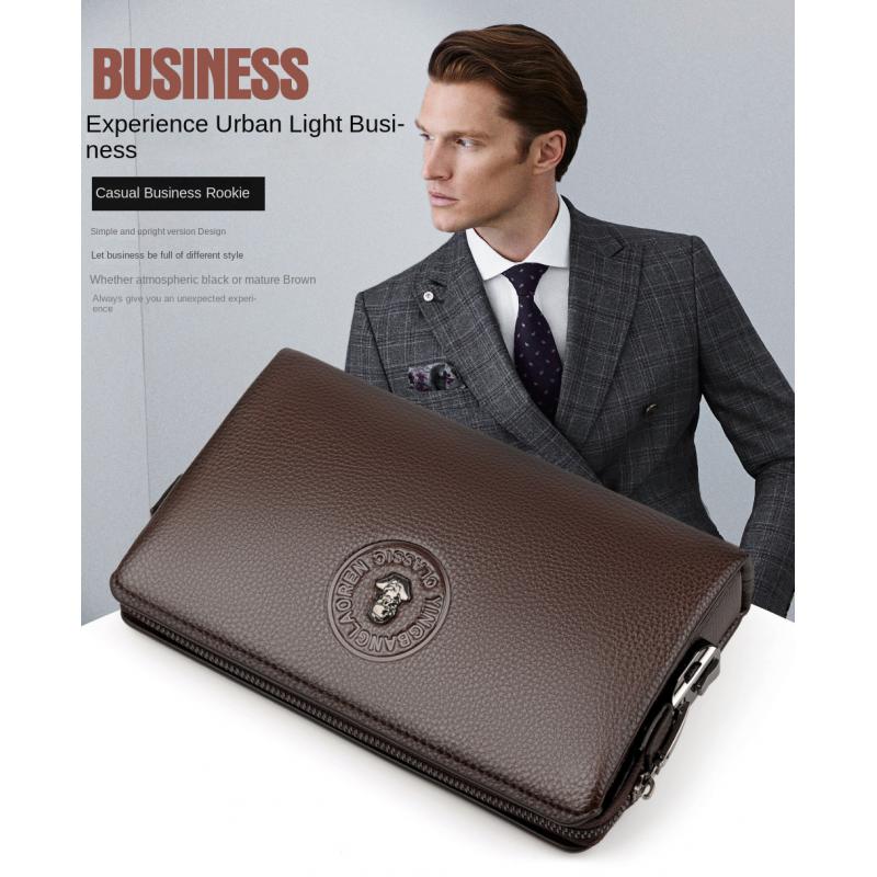 男性長財布携帯電話ポーチ男性メッセンジャーバッグ盗難防止メン - Leather Wallet Men のレビューと価格