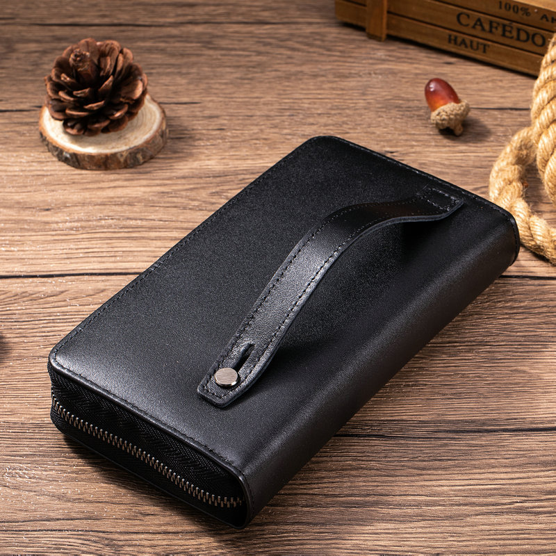 新作メンズ ヴィンテージ風 本革製 ロングウォレット、磁気防 - Leather Wallet Men のレビューと価格