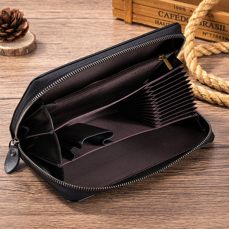 新作メンズ ヴィンテージ風 本革製 ロングウォレット、磁気防 - Leather Wallet Men のレビューと価格