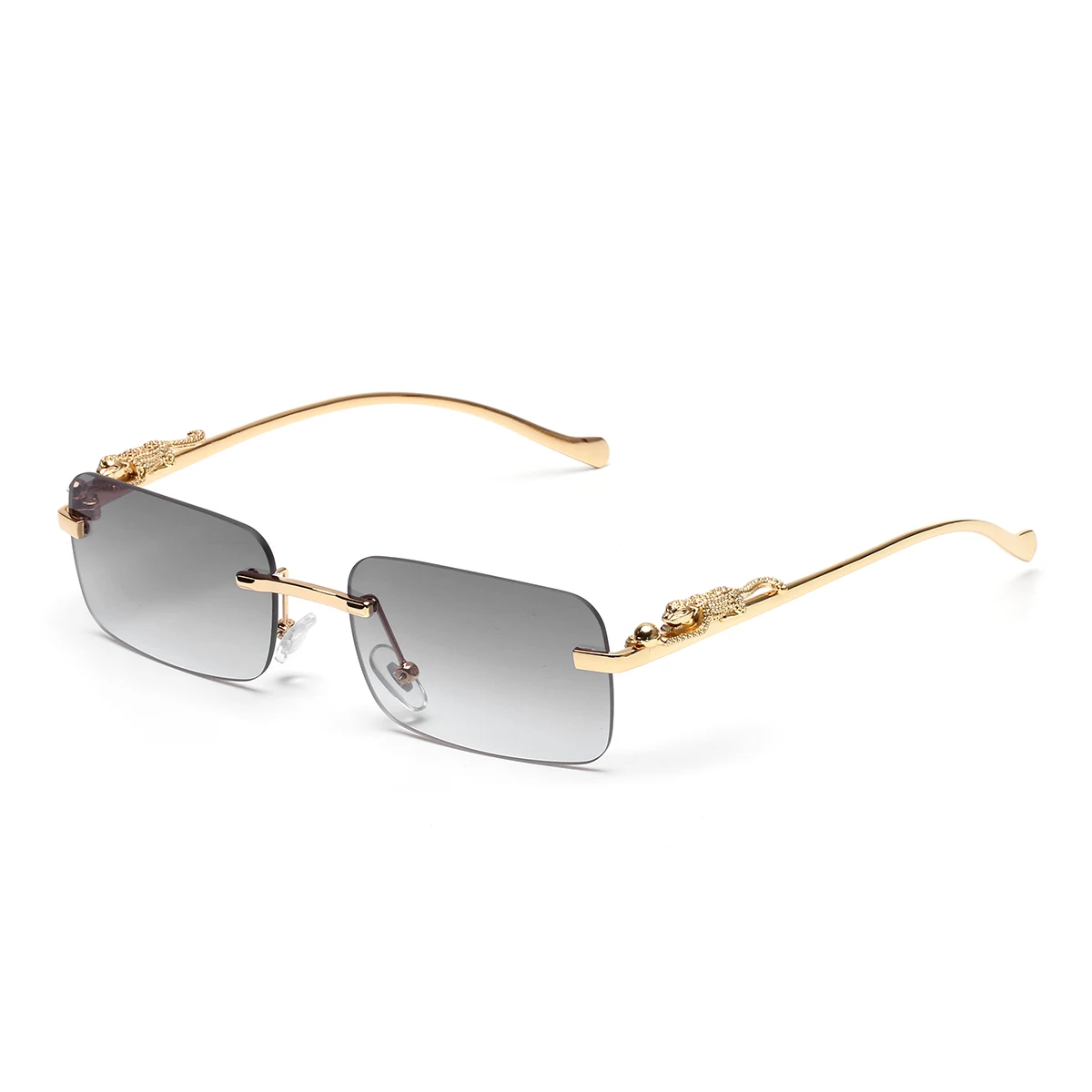 フレームレスサングラス UV400 ファッション スクエア型 - Designer Sunglasses のレビューと価格
