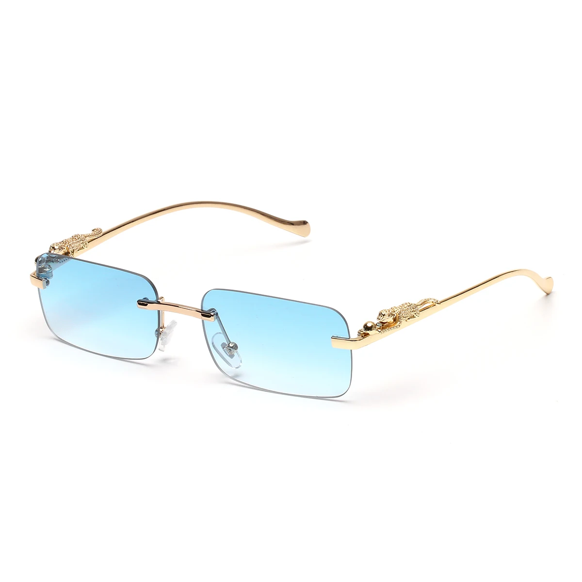 フレームレスサングラス UV400 ファッション スクエア型 - Designer Sunglasses のレビューと価格