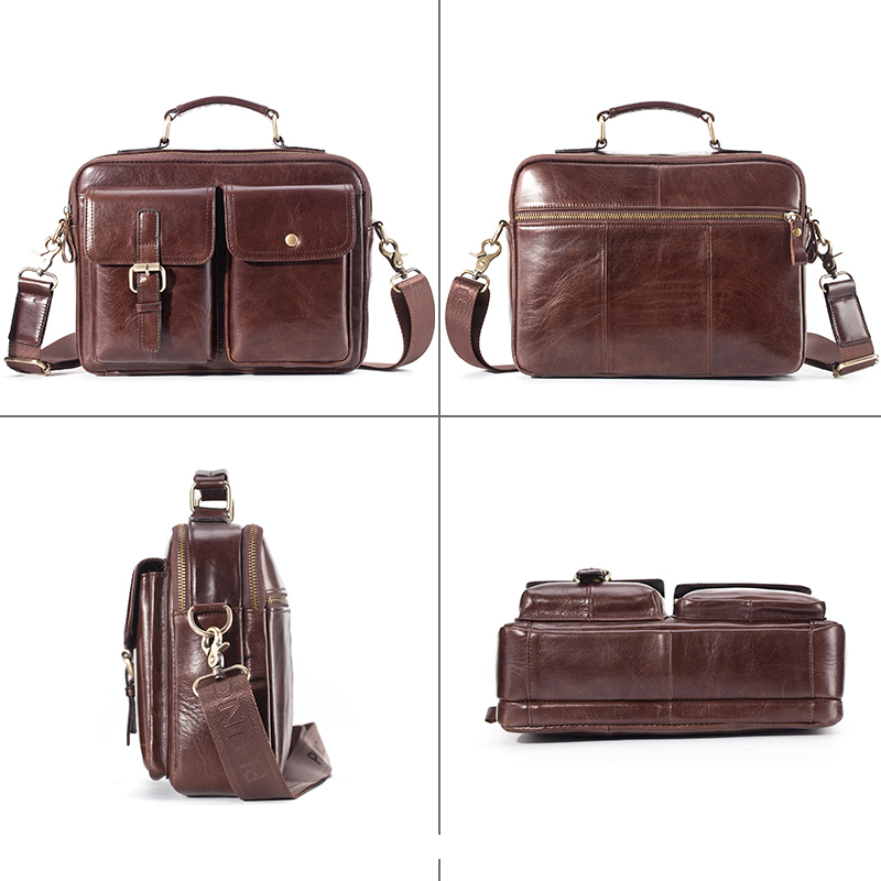 ブランドの新しい牛革メッセンジャーバッグ男性本革ハンドバッグ - Leather Briefcase のレビューと価格