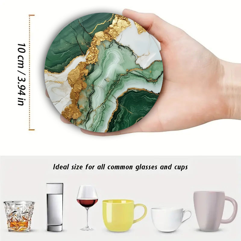 大理石模様のプリントコースター4枚、毎日の家族のパーティーの - Marble Coaster Set のレビューと価格