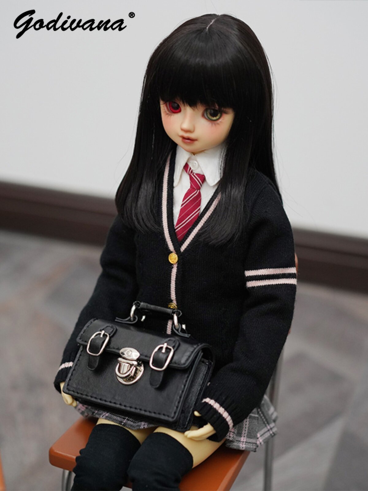 1/3、1/4サイズのBJDドール用、ヴィンテージ風プレッピ - Leather Briefcase のレビューと価格