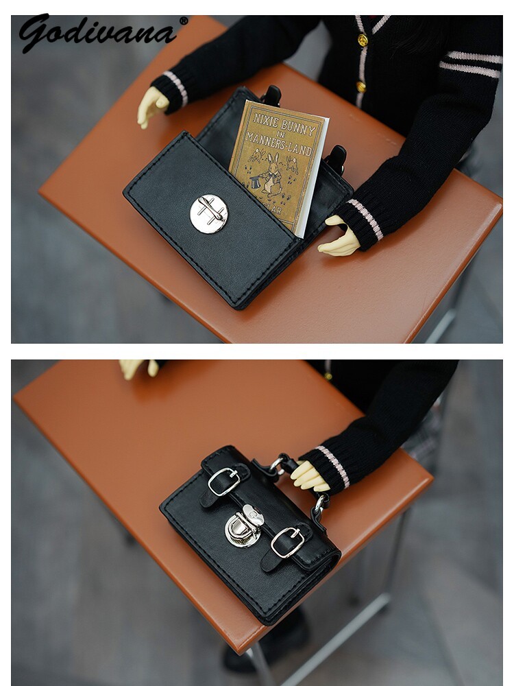 1/3、1/4サイズのBJDドール用、ヴィンテージ風プレッピ - Leather Briefcase のレビューと価格