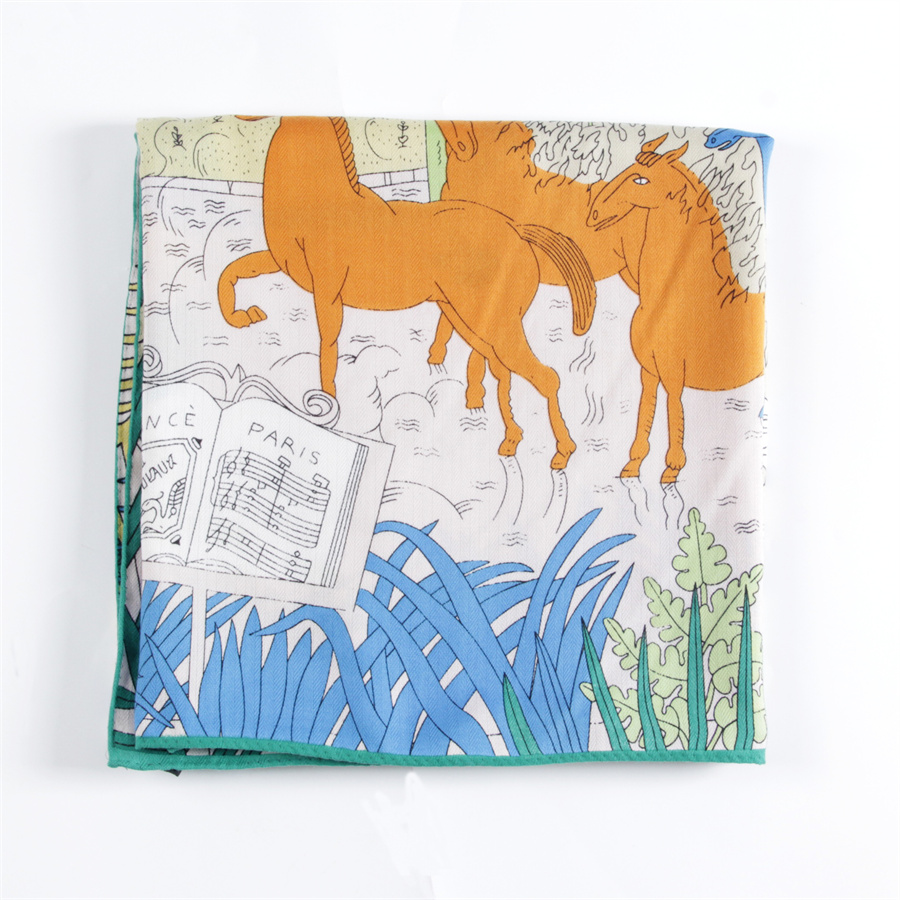 Pobing シルクカシミヤスカーフ女性手巻きジャングル動物 - Cashmere Scarf のレビューと価格