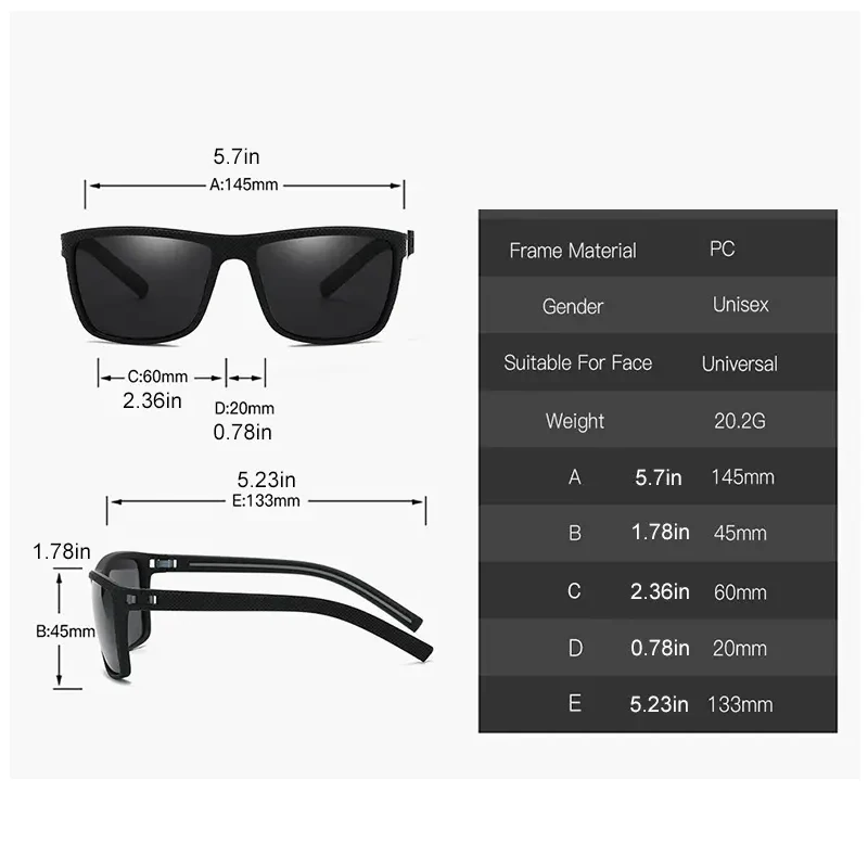 男女兼用、軽量フレームのスクエア型アウトドアスポーツサングラ - Sunglasses Uv400 のレビューと価格
