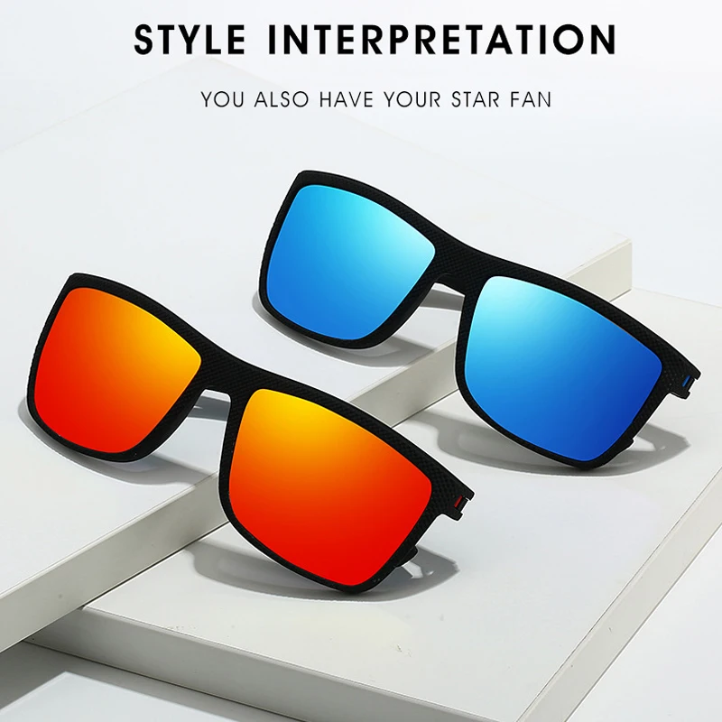 男女兼用、軽量フレームのスクエア型アウトドアスポーツサングラ - Sunglasses Uv400 のレビューと価格