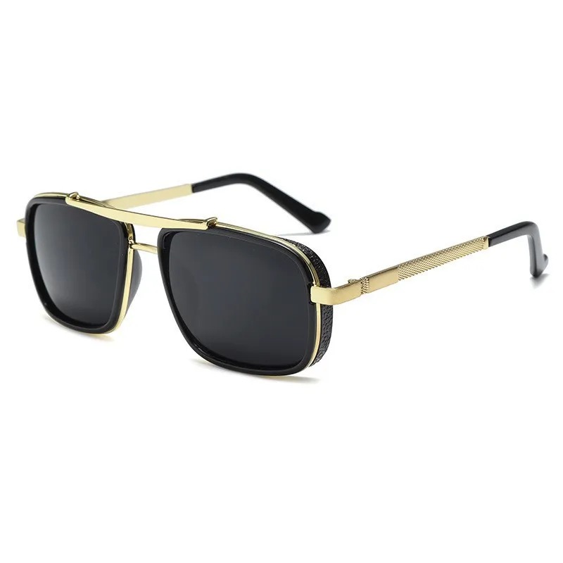 高級感のある長方形のメンズサングラス。レトロなデザインで、ス - Sunglasses Uv400 のレビューと価格