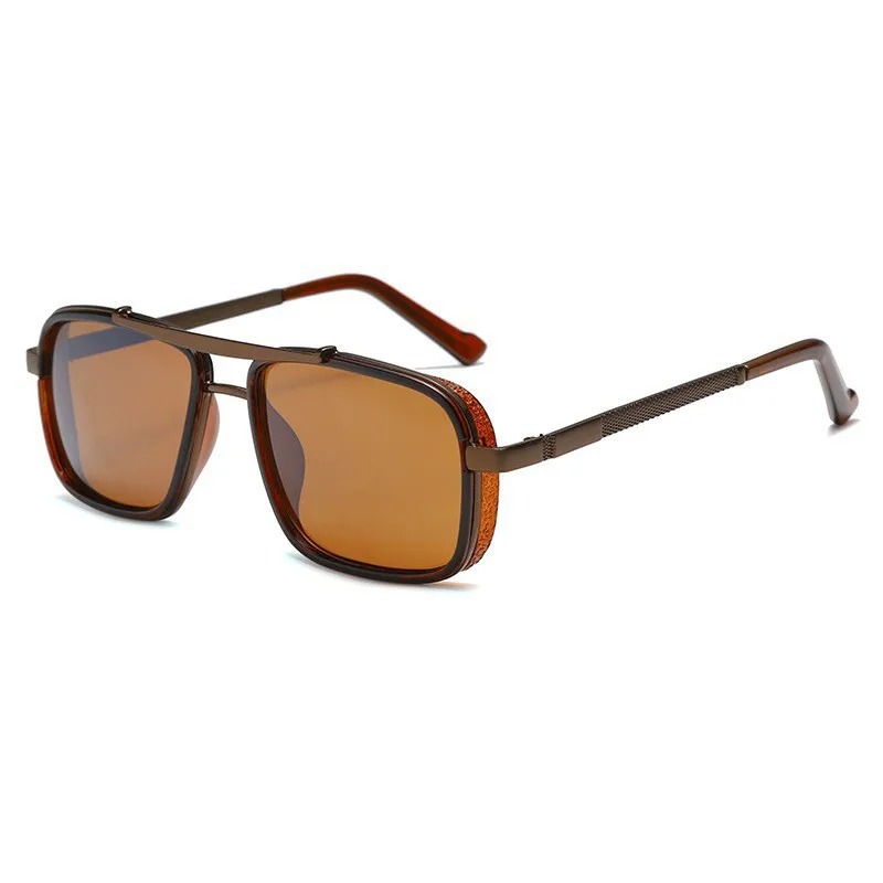 高級感のある長方形のメンズサングラス。レトロなデザインで、ス - Sunglasses Uv400 のレビューと価格